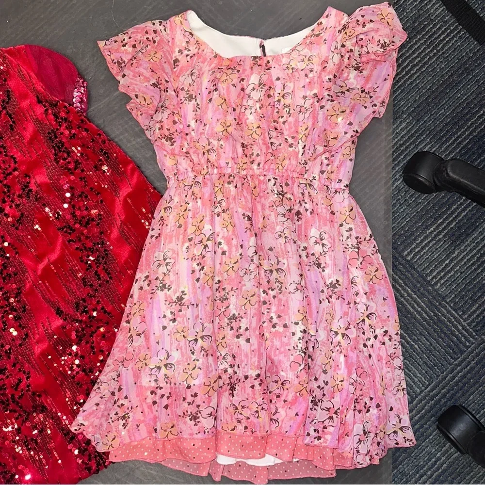 Justice Pink and White Floral Garment